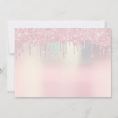 Baby shower Feet Glitter Roos Roze druppels Jonger Kaart (Achterkant)