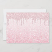 Baby shower Feet Glitter Roos Roze schijven OmbreG Kaart (Achterkant)