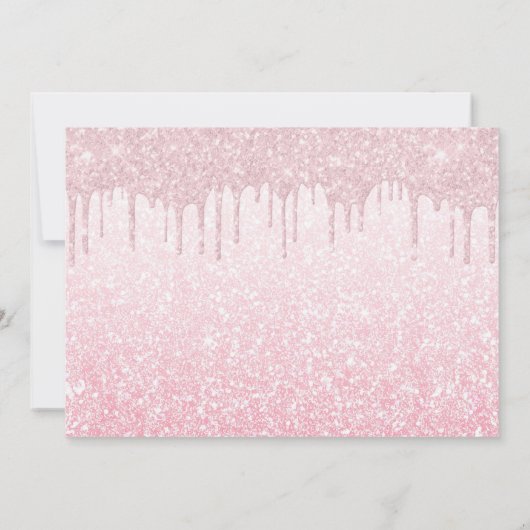 Baby shower Feet Glitter Roos Roze schijven OmbreG Kaart (Achterkant)