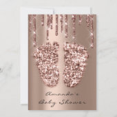 Baby shower Feet Glitter Roos Spark drijft Boy Gir Kaart (Achterkant)