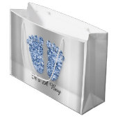 Baby shower Feet Het is een Jongen Blauwe Zeevilve Groot Cadeauzakje (Voorkant Gekanteld)