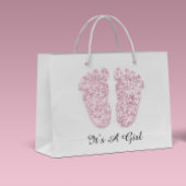 Baby shower Feet Het is een Jongerenmeisje Roze Wh Groot Cadeauzakje