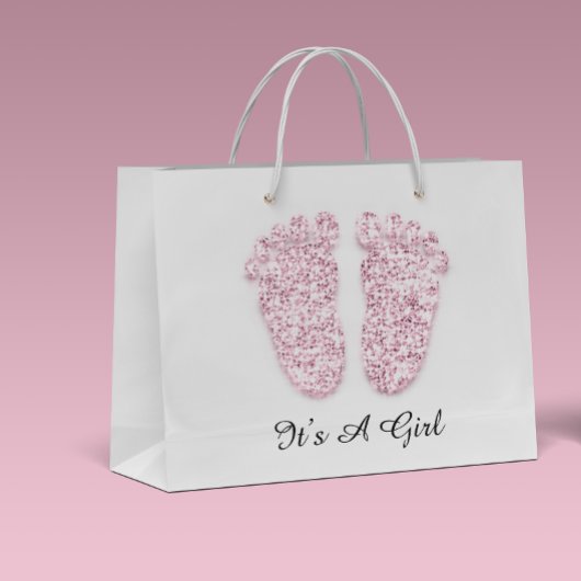 Baby shower Feet Het is een Jongerenmeisje Roze Wh Groot Cadeauzakje