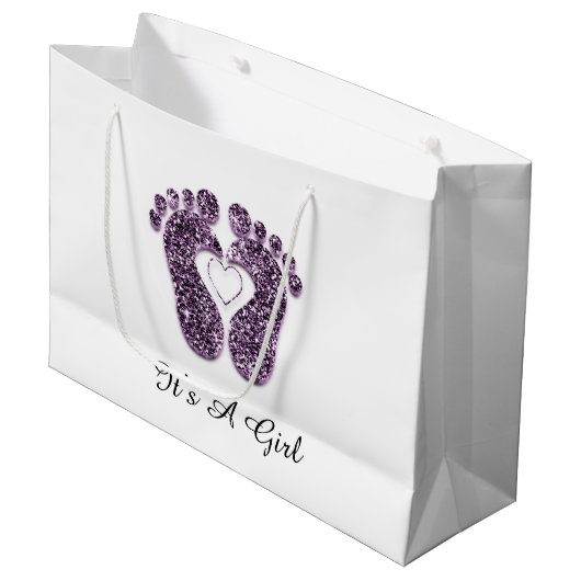 Baby shower Feet Het is een Jongerenmeisje Viole H Groot Cadeauzakje (Voorkant Gekanteld)