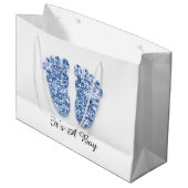 Baby shower Feet Het is een White van de Jongen Bl Groot Cadeauzakje (Voorkant Gekanteld)