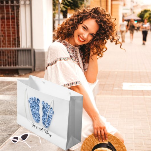 Baby shower Feet Het is een White van de Jongen Bl Groot Cadeauzakje