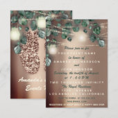 Baby shower Feet Rustic Roos Blush Girl Boy Kaart (Voorkant / Achterkant)