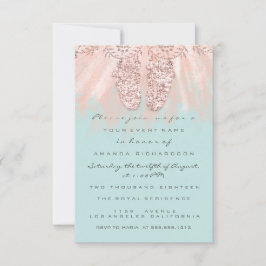 Baby shower Feet Silver Girl Boy Roya Roos Glitter Kaart