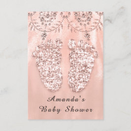 Baby shower Feet Silver Girl Boy Royal Roos Blush Kaart