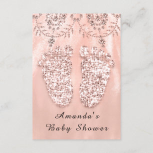 Baby shower Feet Silver Girl Boy Royal Roos Blush Kaart