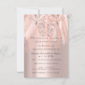 Baby shower Feet Silver Girl Royal Roos Glitter Kaart (Voorkant)