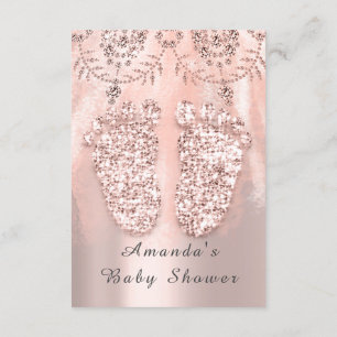 Baby shower Feet Silver Girl Royal Roos Glitter Kaart