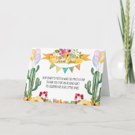Baby shower Fiesta Bedankt Kaart