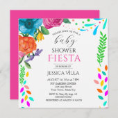 Baby shower Fiesta Bloemenfeest Flat Invitation (Voorkant / Achterkant)