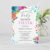 Baby shower Fiesta Bloemenfeest Uitnodiging (Staand voorkant)