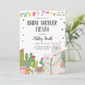 Baby shower Fiesta Cactus Llama Confetti Mexicaans Kaart (Staand voorkant)
