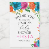 Baby shower Fiesta Floral Mini Wijnflesje Etiket (Enkel label)