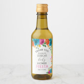 Baby shower Fiesta Floral Mini Wijnflesje Etiket (Voorkant)