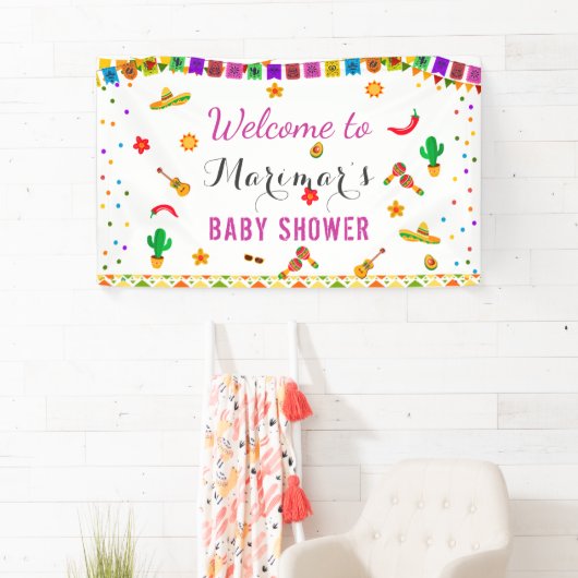 Baby shower Fiesta Mexican Culture Cactus Spandoek (Insitu)