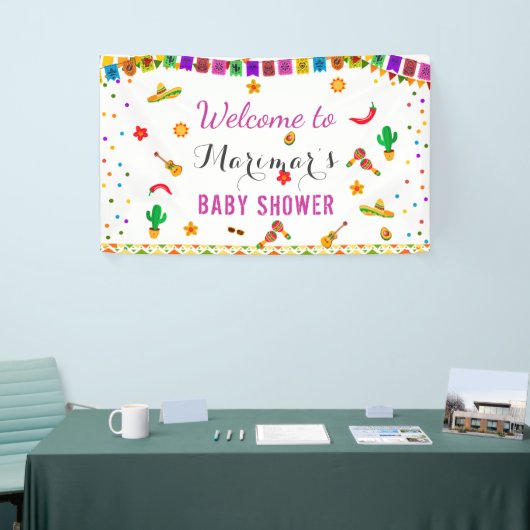 Baby shower Fiesta Mexican Culture Cactus Spandoek (Beurs)