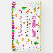 Baby shower Fiesta Mexican Culture Cactus Spandoek (Verticaal)