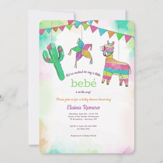 Baby shower Fiesta Uitnodiging (Voorkant)