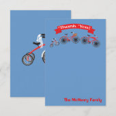 Baby shower fiets - Opmerking: Bedankkaart (Voorkant / Achterkant)