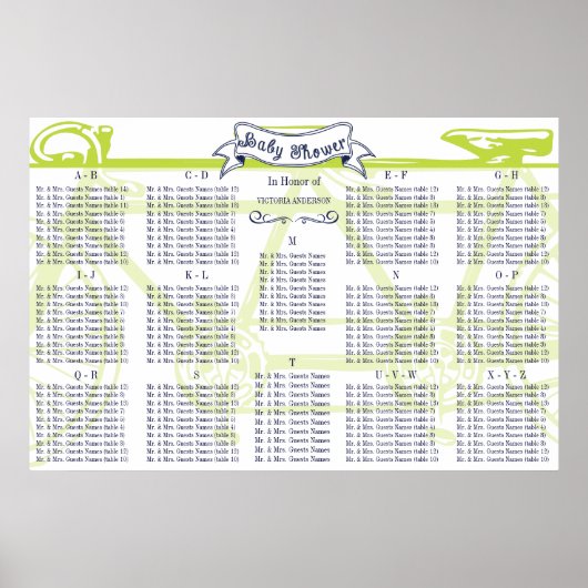 Baby shower fietsgassdiagram poster (Voorkant)