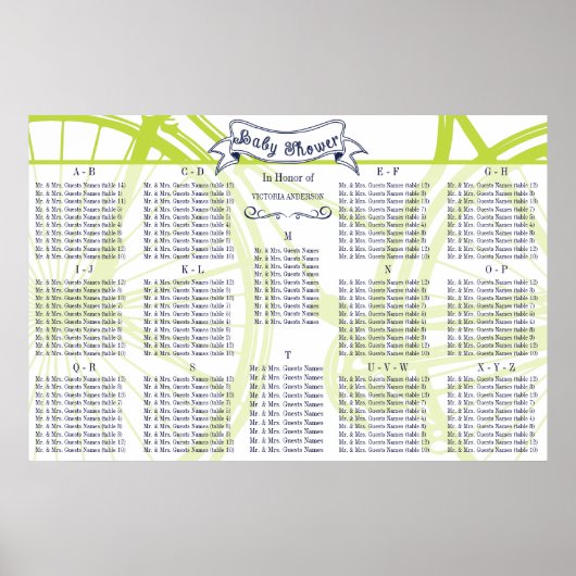 Baby shower fietsgassdiagram poster (Voorkant)