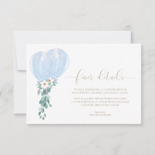 Baby Shower Fijne Details Kaart met Blauwe Ballonn