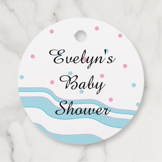 Baby shower Flamingo Bedankjes Labels (Achterkant)