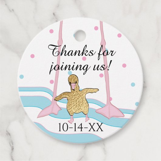 Baby shower Flamingo Bedankjes Labels (Voorkant)