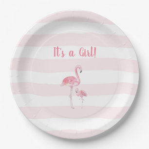 Baby shower Flamingo Girl Papieren Bordje
