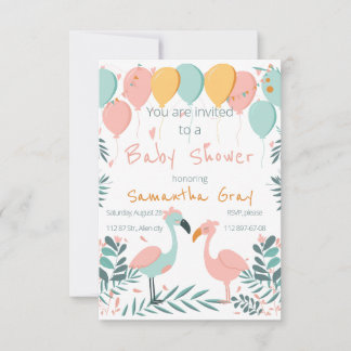 Baby shower flamingo ontwerp kaart