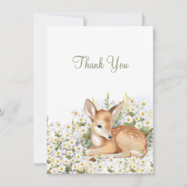 Baby shower Flat Bedankt met een schattige fawn.
