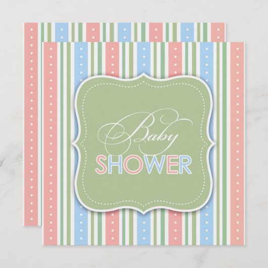 Baby shower Flat Invitation Kaart (Voorkant / Achterkant)
