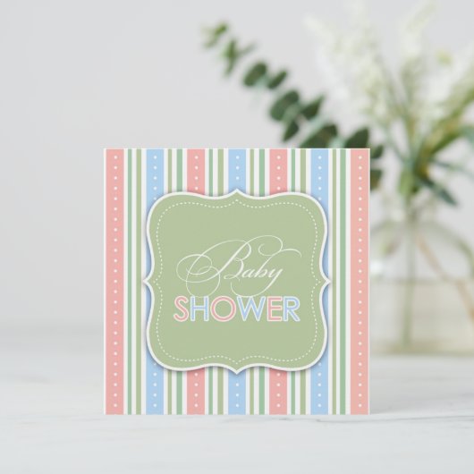 Baby shower Flat Invitation Kaart (Staand voorkant)