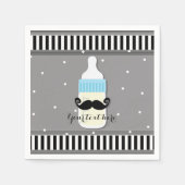 Baby shower Fles & Mustache Modern Party Servetten (Voorkant)