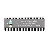 Baby shower Fles & Mustache Moderne Uitnodiging Etiket (Voorkant)