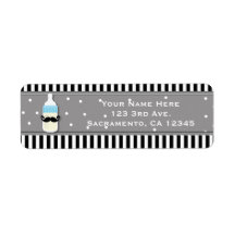 Baby shower Fles & Mustache Moderne Uitnodiging