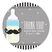 Baby Shower Fles & Snorhaar Modern Favor