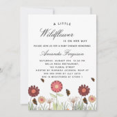 Baby shower flesbloemen vlinderretro kaart (Voorkant)