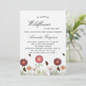 Baby shower flesbloemen vlinders retro luxe kaart (Staand voorkant)