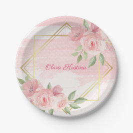 Baby shower Floral - Aangepast Bord papier