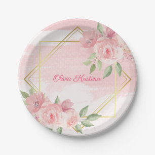 Baby shower Floral - Aangepast Bord papier