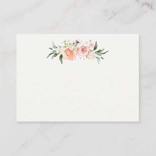 Baby shower Floral Aricot Roses dank u Informatiekaartje (Achterkant)