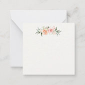 Baby shower Floral Aricot Roses dank u Notitiekaartje (Achterkant)