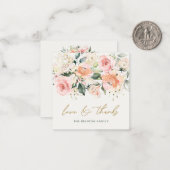 Baby shower Floral Aricot Roses dank u Notitiekaartje (Voorkant / Achterkant in situ)