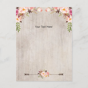 baby shower Floral Boho Dank u Briefkaart