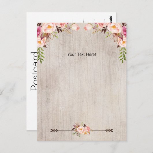 baby shower Floral Boho Dank u Briefkaart (Voorkant / Achterkant)